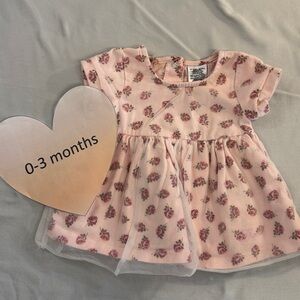Guess - Pink Floral Baby Dress with tule overlay